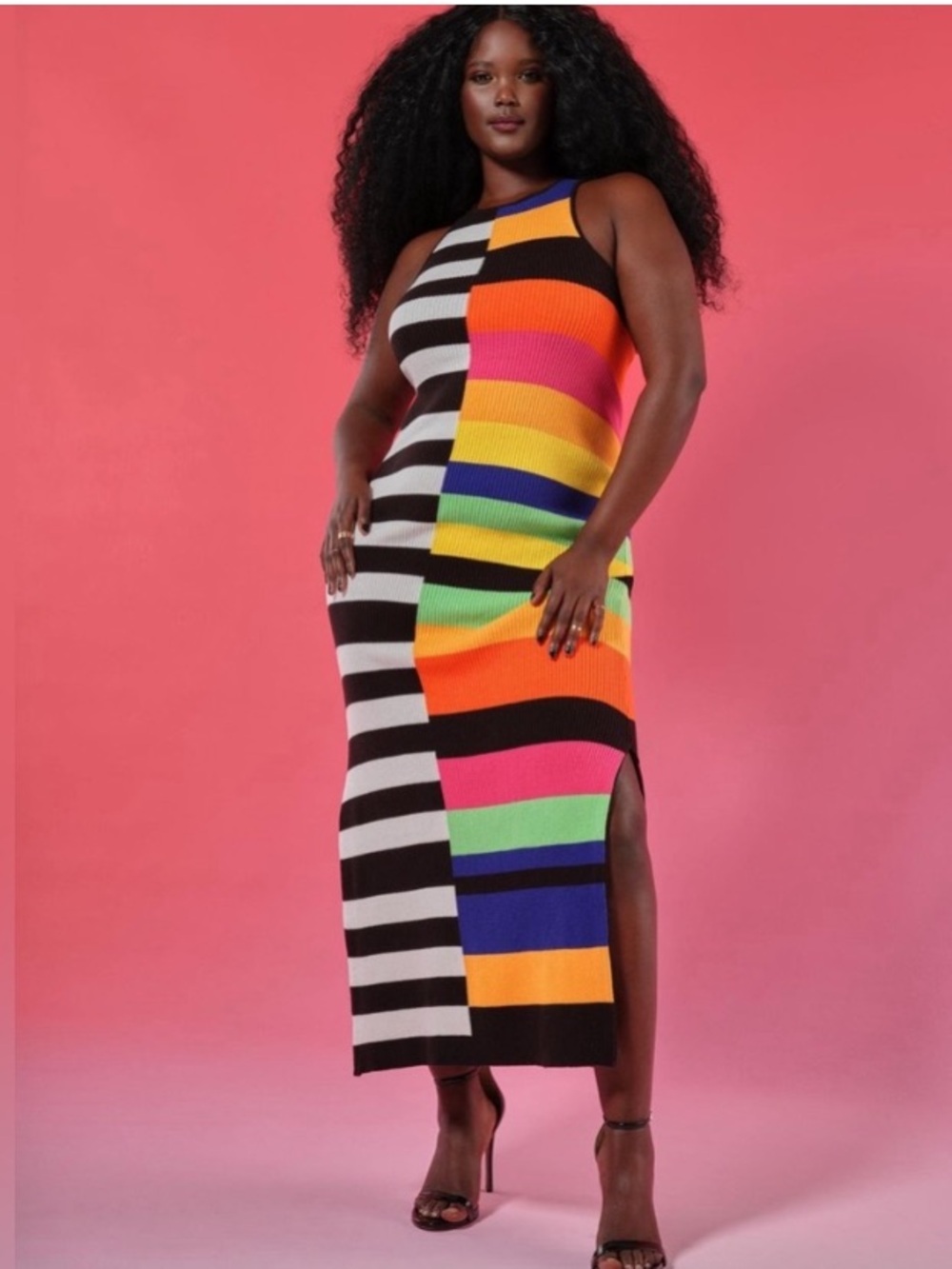 Mixed Stripe Ribbed Dress - Picture 8 of 9